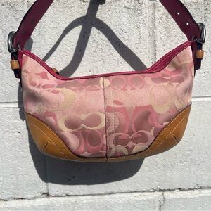 🎀 Vintage Pink Coach Canvas Handbag